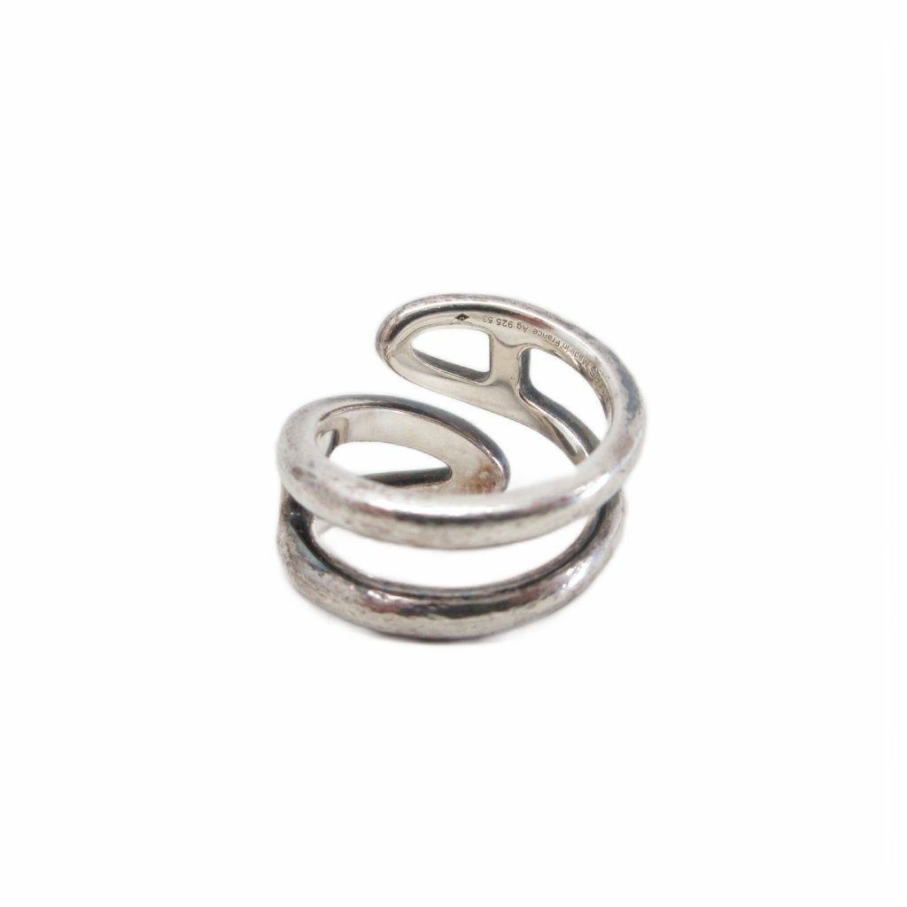 Hermes Chaine D'ancre Punk Twist Ring 925 Sterling Silver — view 3