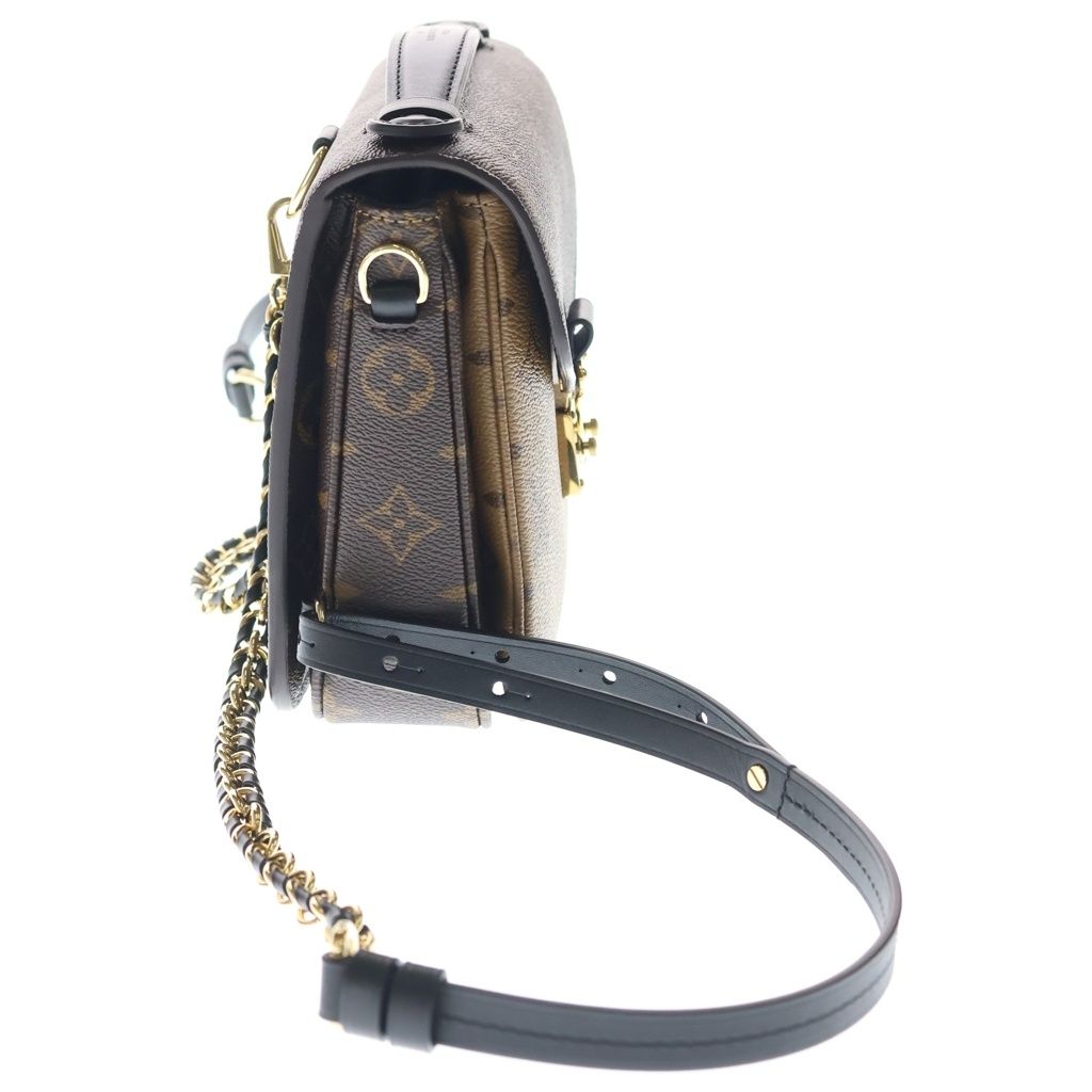 Louis Vuitton Monogram Reverse Pochette Metis Handbag Backpack Brown Leather — view 3