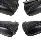 Bottega Veneta Top Handle Bag Handbag Turnlock Black Intrecciato Leather — view 5