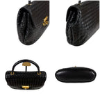 Bottega Veneta Top Handle Bag Handbag Turnlock Black Intrecciato Leather — view 3