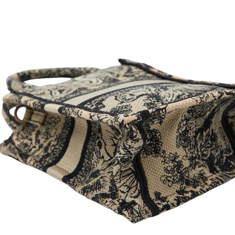 Dior Book Tote Mini Shoulder Bag Phone 2-Way Beige Canvas — view 7