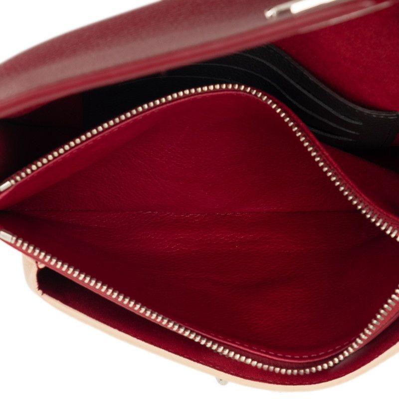 Louis Vuitton Pochette Lockme Chain Slanted Shoulder Bag Wine Red Beige Leather — view 4