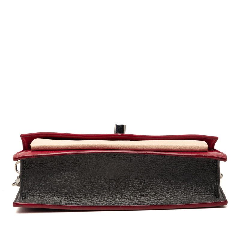 Louis Vuitton Pochette Lockme Chain Slanted Shoulder Bag Wine Red Beige Leather — view 3