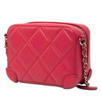 Chanel CC Logo Quilted Crossbody Chain Shoulder Bag Pink Lambskin — view 2
