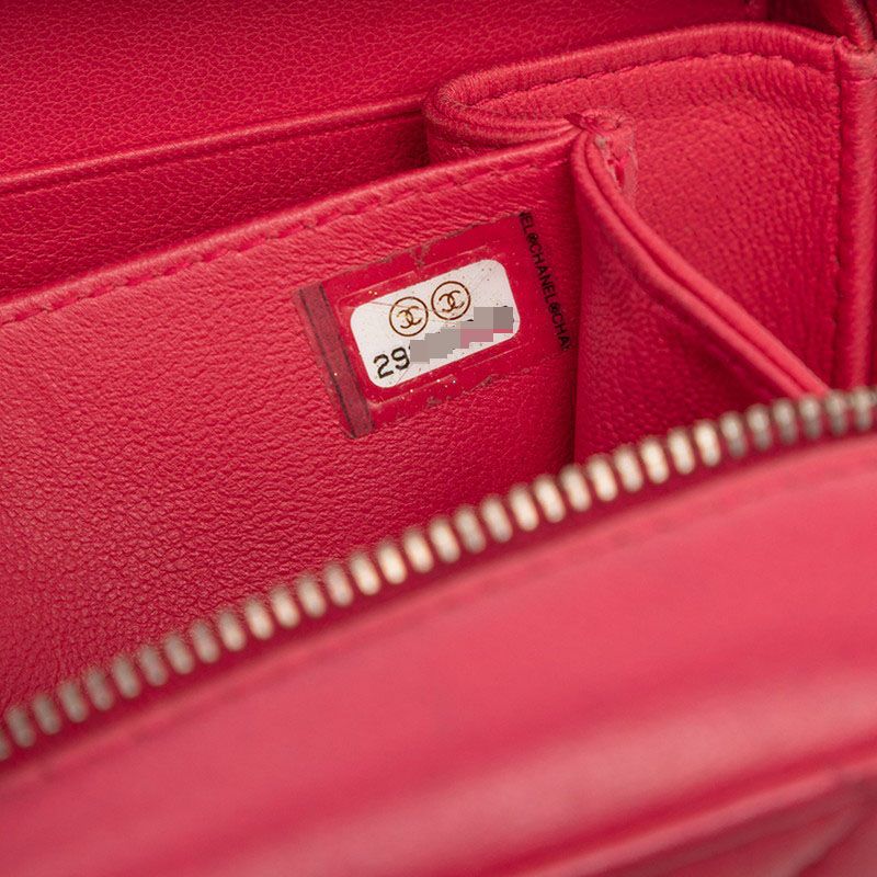 Chanel CC Logo Quilted Crossbody Chain Shoulder Bag Pink Lambskin — view 6