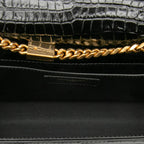 Saint Laurent YSL Logo Kate Tassel Crossbody Chain Shoulder Bag Black Leather — view 4