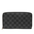 Louis Vuitton Damier Graphite Zippy Organizer Zip Around Wallet Black Leather