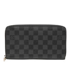 Louis Vuitton Damier Graphite Zippy Organizer Zip Around Wallet Black Leather