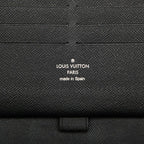 Louis Vuitton Damier Graphite Zippy Organizer Zip Around Wallet Black Leather — view 6