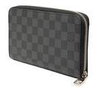 Louis Vuitton Damier Graphite Zippy Organizer Zip Around Wallet Black Leather — view 2