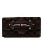 Gucci Horsebit Wallet Brown Suede Leather