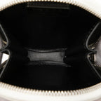Prada Triangle Logo Coin Case Round Pouch Charm White Patent Leather — view 4