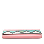 Prada Wallet Pink Multi Color Saffiano Leather — view 3
