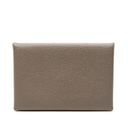 Hermes Calvi Verso Card Case Etain Gray Vert Cricket Veau Epsom