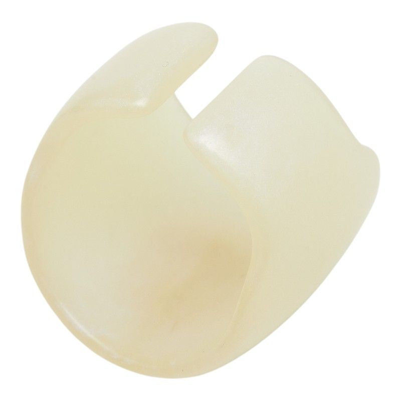Chanel CC Logo Ring Ivory Silver Plastic — view 5