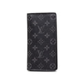 Louis Vuitton Monogram Eclipse Portefeuille Brazza Wallet Black Gray Leather
