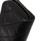 Chanel CC Logo Quilted Card Case Black Lambskin — view 5