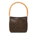 Louis Vuitton Monogram Looping MM Shoulder Bag Brown Leather