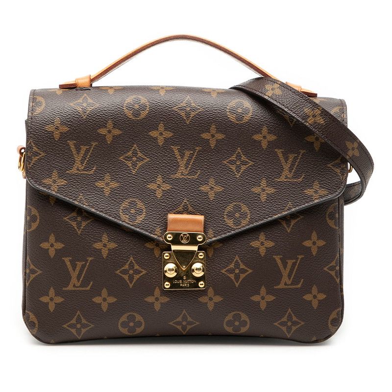 Louis Vuitton Monogram Pochette Metis MM 2-Way Shoulder Bag Brown Leather