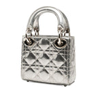 Dior Cannage Baby Lady Dior Nano 2-Way Shoulder Bag Silver Patent Leather — view 2