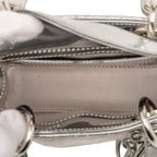Dior Cannage Baby Lady Dior Nano 2-Way Shoulder Bag Silver Patent Leather — view 5