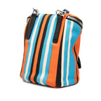 Prada Stripe Crossbody Shoulder Bag Orange Multi Canvas Leather — view 2