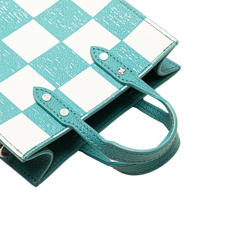 Louis Vuitton Damier Checkerboard Sac Plat XS 2-Way Shoulder Bag Turquoise — view 4