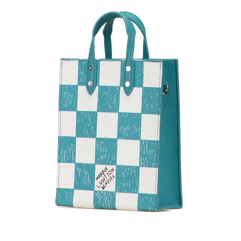 Louis Vuitton Damier Checkerboard Sac Plat XS 2-Way Shoulder Bag Turquoise — view 2