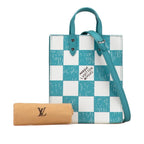 Louis Vuitton Damier Checkerboard Sac Plat XS 2-Way Shoulder Bag Turquoise — view 9