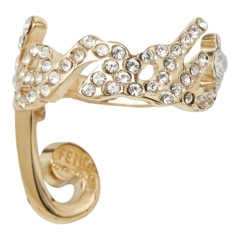 Fendi Logo Ring Gold Crystal Plated — view 3
