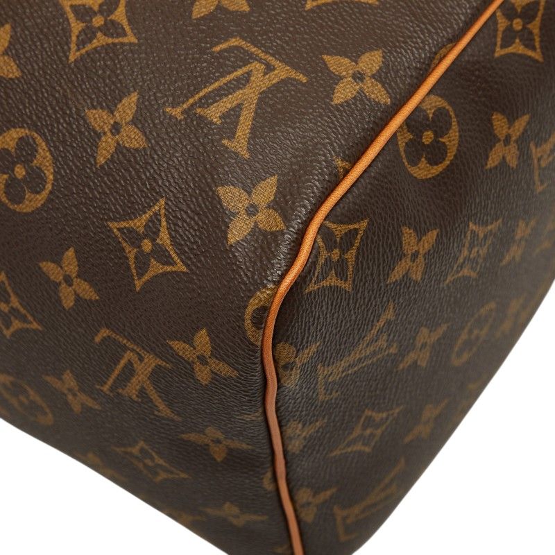 Louis Vuitton Monogram Speedy 30 Vintage Mini Boston Bag Brown Leather — view 8
