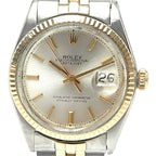 Rolex Datejust Watch Silver Gold Stainless Steel 18k Yellow