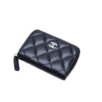 Chanel Classic Zip Coin Purse CC Logo Lambskin Black — view 5
