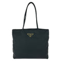 Prada Tessuto Black Silver Nylon Shoulder