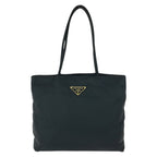 Prada Tessuto Black Silver Nylon Shoulder
