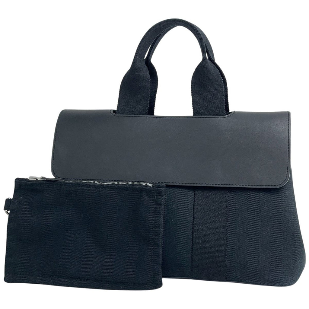 Hermes Valparaiso PM Handbag Tote Toilet Blanc Black