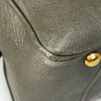 Prada Logo Handbag 2-Way Leather Blue — view 3