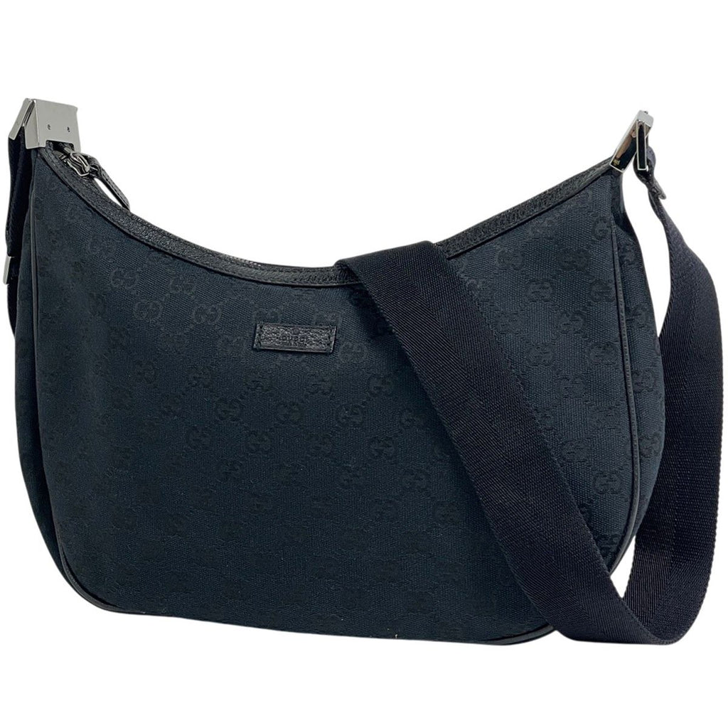 Gucci GG Pattern Shoulder Bag Canvas Black