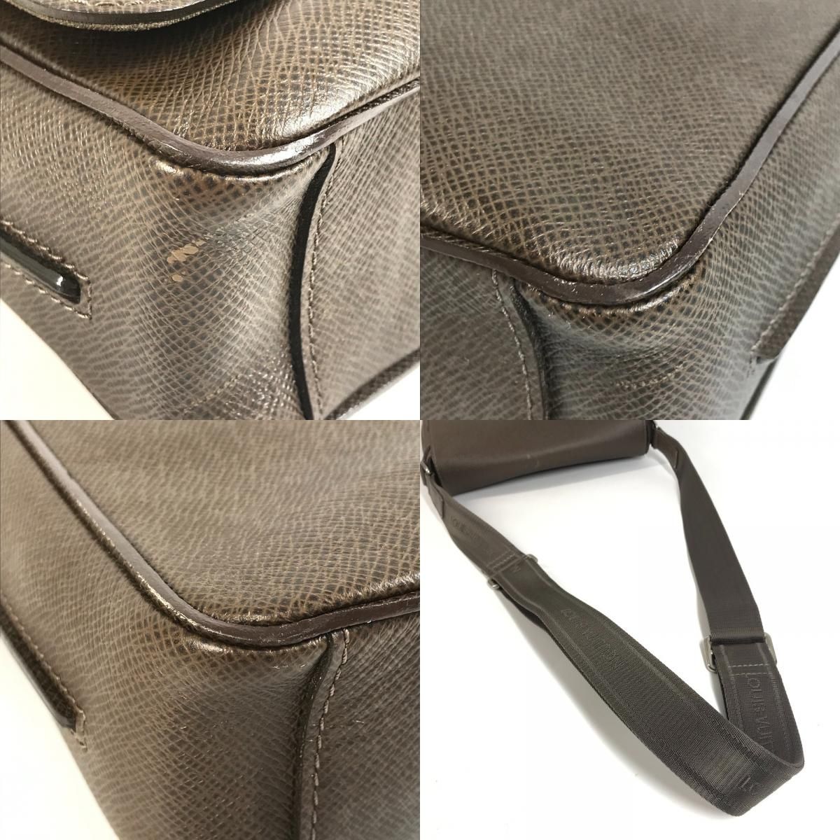 Louis Vuitton Shoulder Bag Milo Taiga Leather Brown — view 7