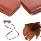 Hermes Shoulder Bag Onimetou Leather Brown — view 7