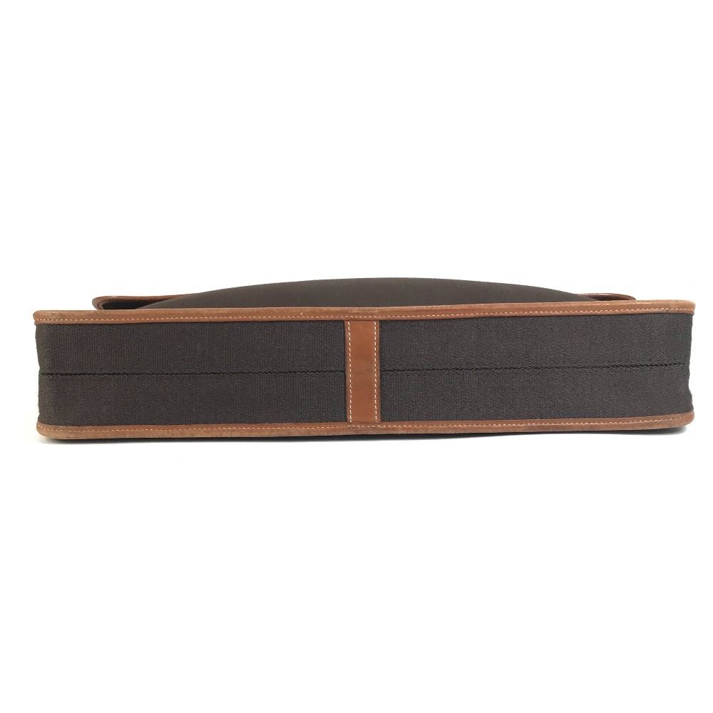Hermes Business Bag Buenaventura MM Leather Canvas Brown — view 6