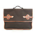 Hermes Business Bag Buenaventura MM Leather Canvas Brown