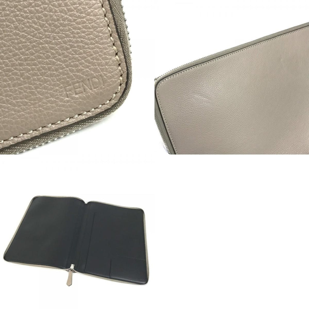 Fendi Clutch PC Case Computer Leather Gray Brown — view 9