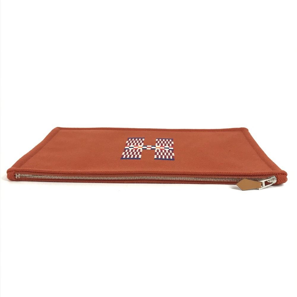 Hermes Pouch Flat Natte GM Wool Tomet Orange — view 5