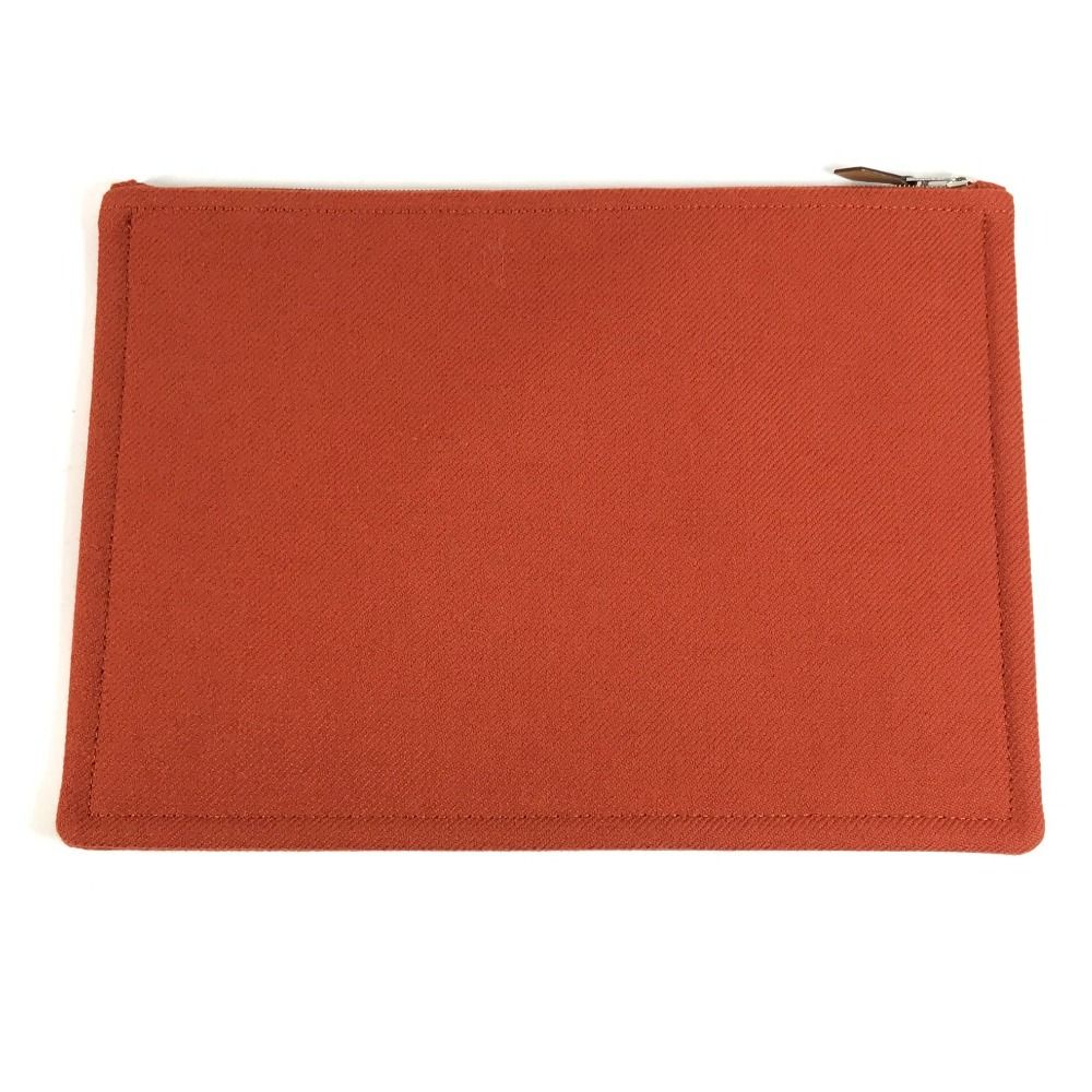 Hermes Pouch Flat Natte GM Wool Tomet Orange — view 2