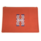Hermes Pouch Flat Natte GM Wool Tomet Orange