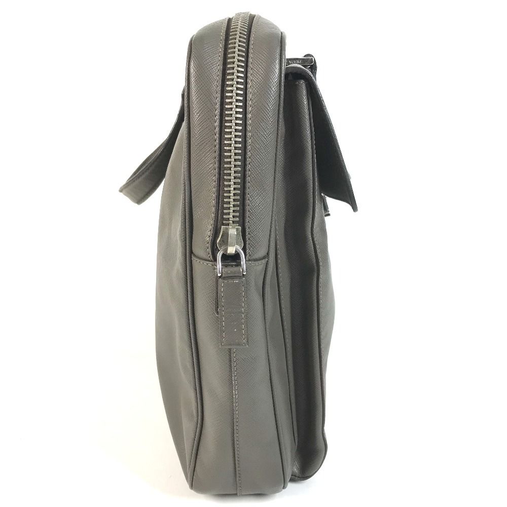 Prada Handbag Business Bag Saffiano Leather Gray — view 4