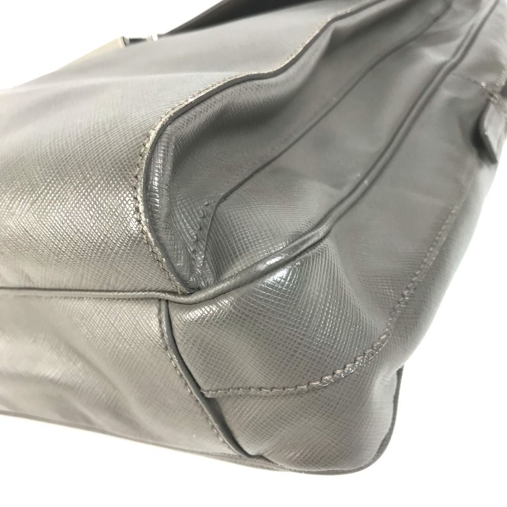 Prada Handbag Business Bag Saffiano Leather Gray — view 6