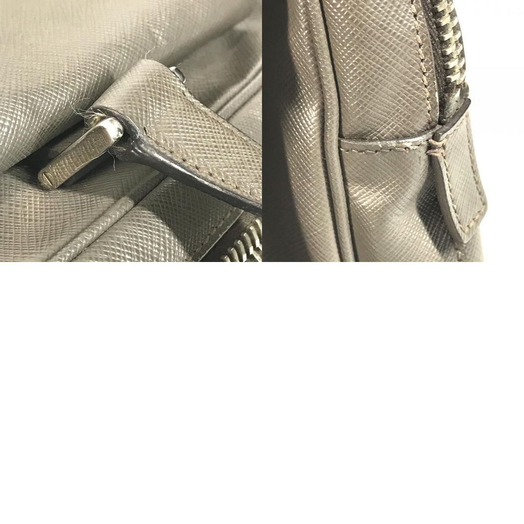 Prada Handbag Business Bag Saffiano Leather Gray — view 9