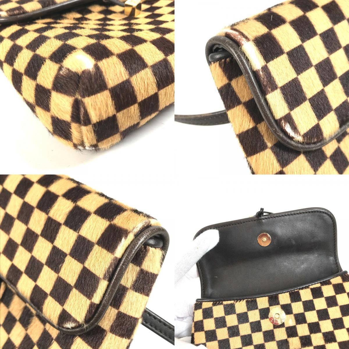 Louis Vuitton Shoulder Bag Gazelle Calf Hair Brown — view 7